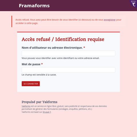 Capture d'écran du site de l'annonce