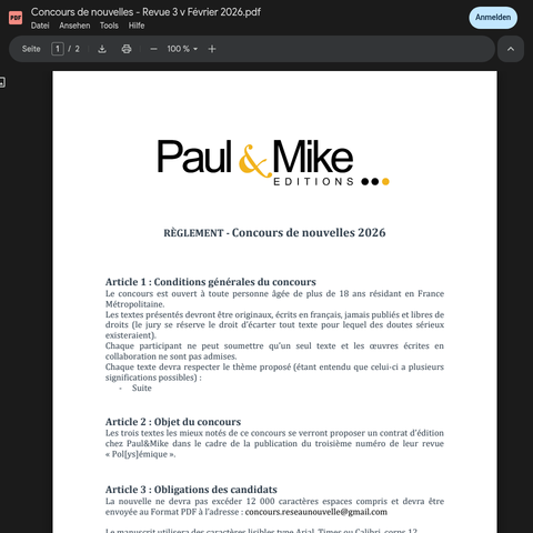Capture d'écran du site de l'annonce