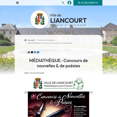 Capture d'écran du site de l'annonce