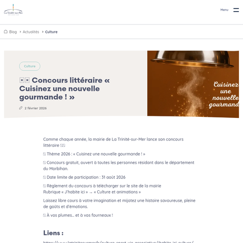 Capture d'écran du site de l'annonce