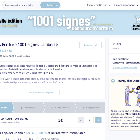 Capture d'écran du site de l'annonce
