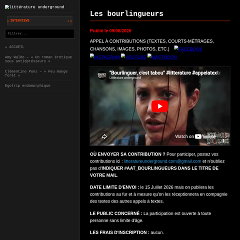 Capture d'écran du site de l'annonce