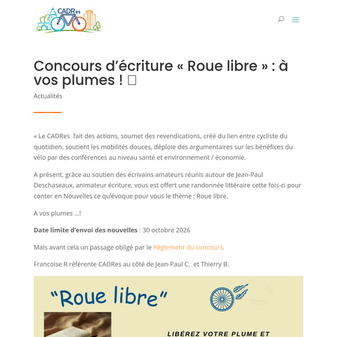 Capture d'écran du site de l'annonce