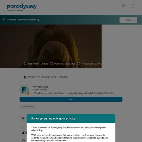 Capture d'écran du site de l'annonce