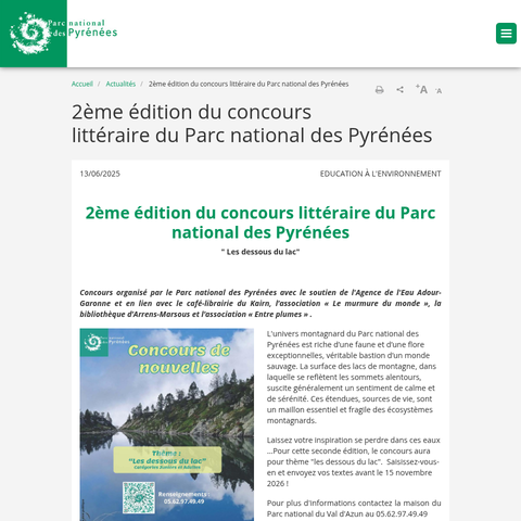 Capture d'écran du site de l'annonce