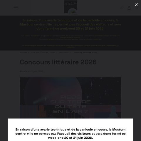 Capture d'écran du site de l'annonce