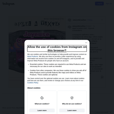 Capture d'écran du site de l'annonce