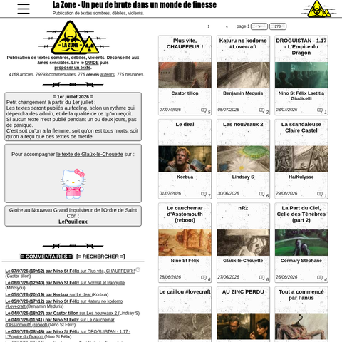 Capture d'écran du site de l'annonce