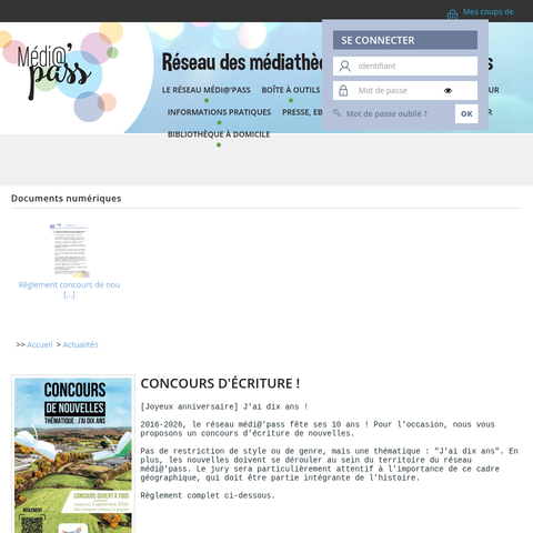 Capture d'écran du site de l'annonce
