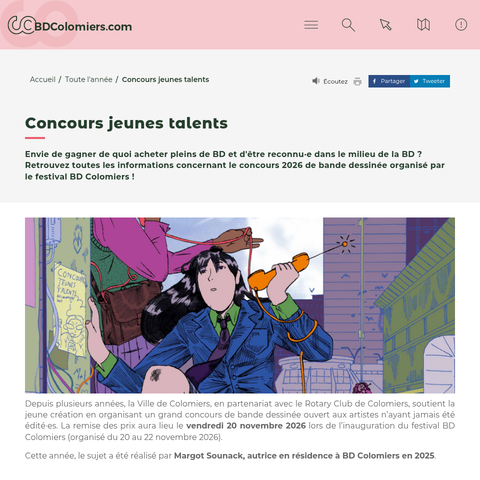 Capture d'écran du site de l'annonce