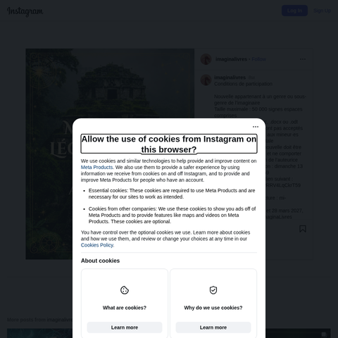 Capture d'écran du site de l'annonce