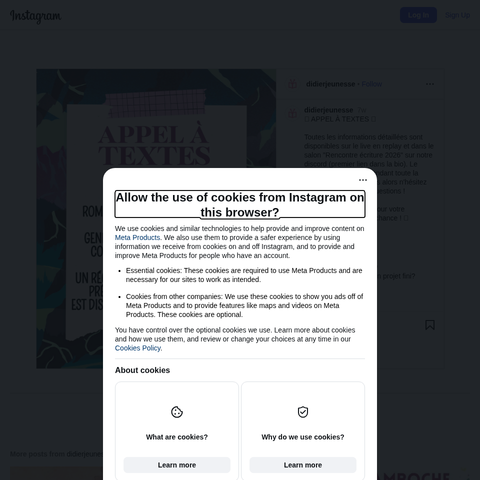 Capture d'écran du site de l'annonce