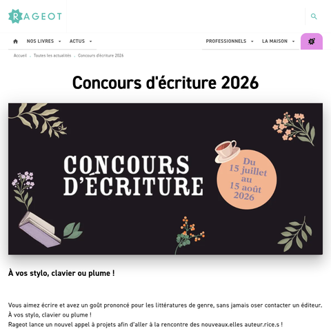 Capture d'écran du site de l'annonce