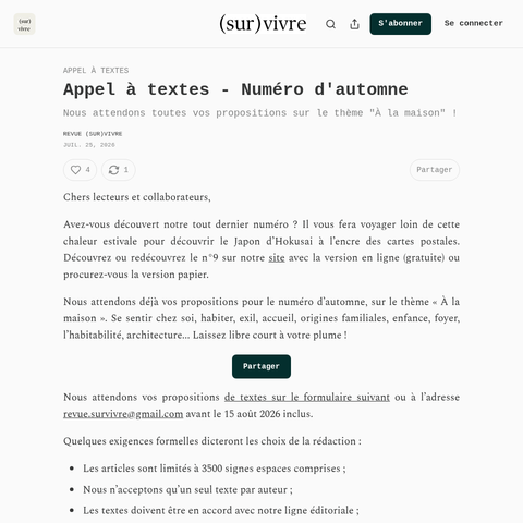 Capture d'écran du site de l'annonce
