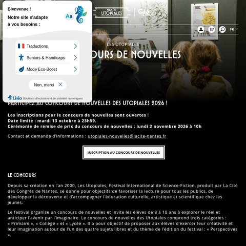 Capture d'écran du site de l'annonce