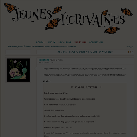 Capture d'écran du site de l'annonce