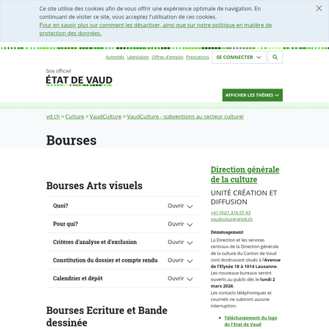 Capture d'écran du site de l'annonce