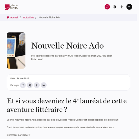 Capture d'écran du site de l'annonce
