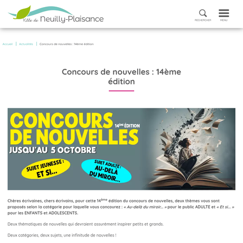 Capture d'écran du site de l'annonce