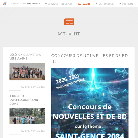 Capture d'écran du site de l'annonce