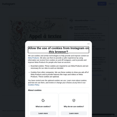 Capture d'écran du site de l'annonce
