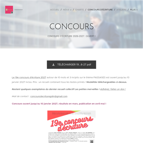 Capture d'écran du site de l'annonce