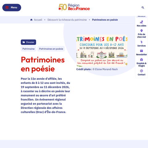 Capture d'écran du site de l'annonce