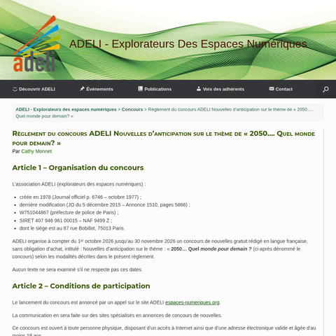 Capture d'écran du site de l'annonce