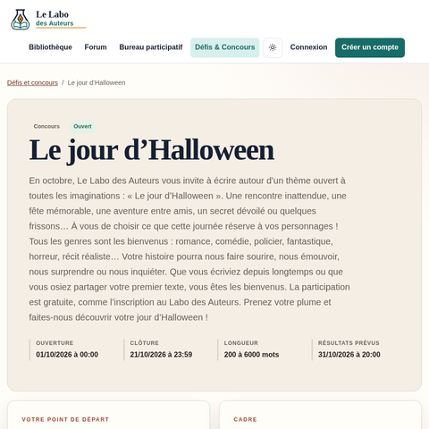 Capture d'écran du site de l'annonce