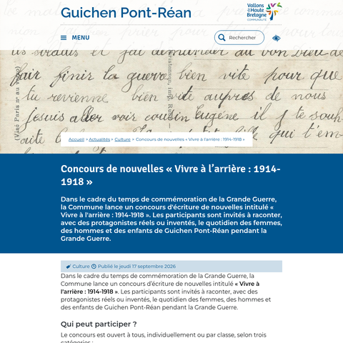 Capture d'écran du site de l'annonce