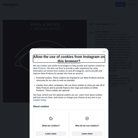 Capture d'écran du site de l'annonce