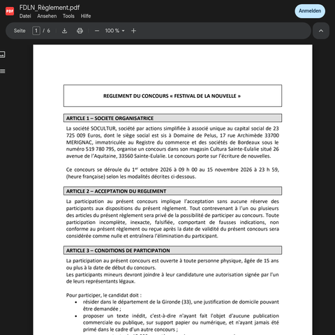 Capture d'écran du site de l'annonce