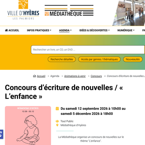 Capture d'écran du site de l'annonce
