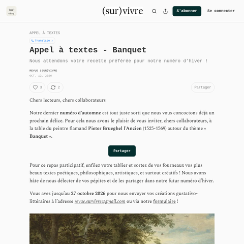 Capture d'écran du site de l'annonce