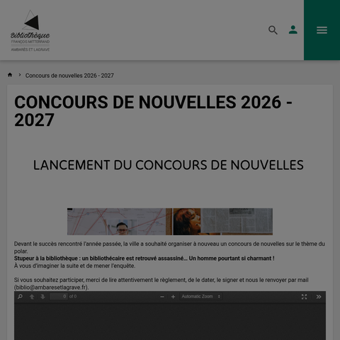 Capture d'écran du site de l'annonce