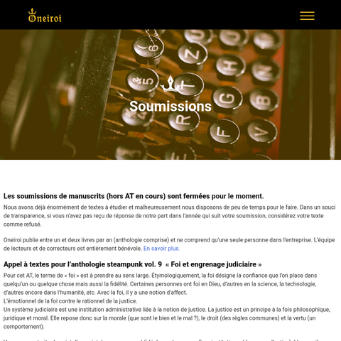 Capture d'écran du site de l'annonce