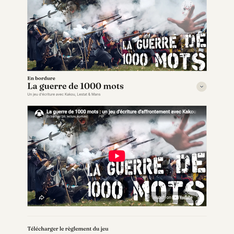 Capture d'écran du site de l'annonce