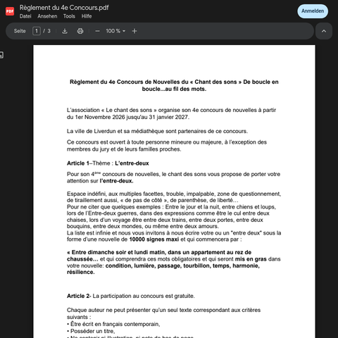 Capture d'écran du site de l'annonce