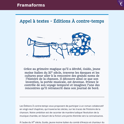 Capture d'écran du site de l'annonce