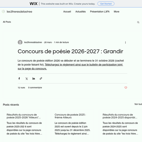Capture d'écran du site de l'annonce