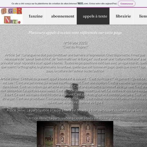 Capture d'écran du site de l'annonce