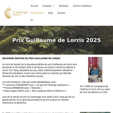 Capture d'écran du site de l'annonce