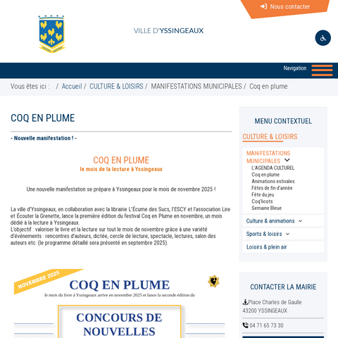 Capture d'écran du site de l'annonce