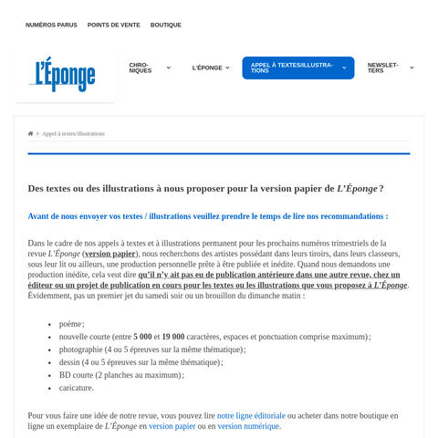 Capture d'écran du site de l'annonce