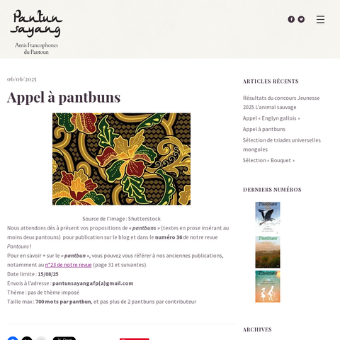 Capture d'écran du site de l'annonce