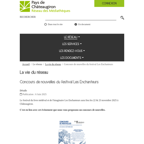 Capture d'écran du site de l'annonce