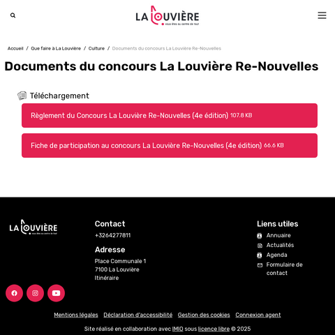 Capture d'écran du site de l'annonce