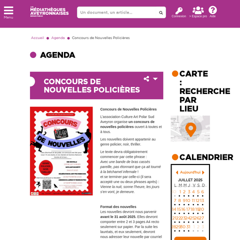 Capture d'écran du site de l'annonce