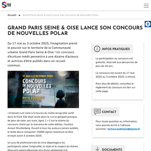 Capture d'écran du site de l'annonce