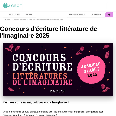 Capture d'écran du site de l'annonce